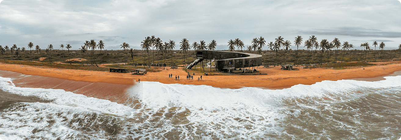Aerial view of the Badagry coastline